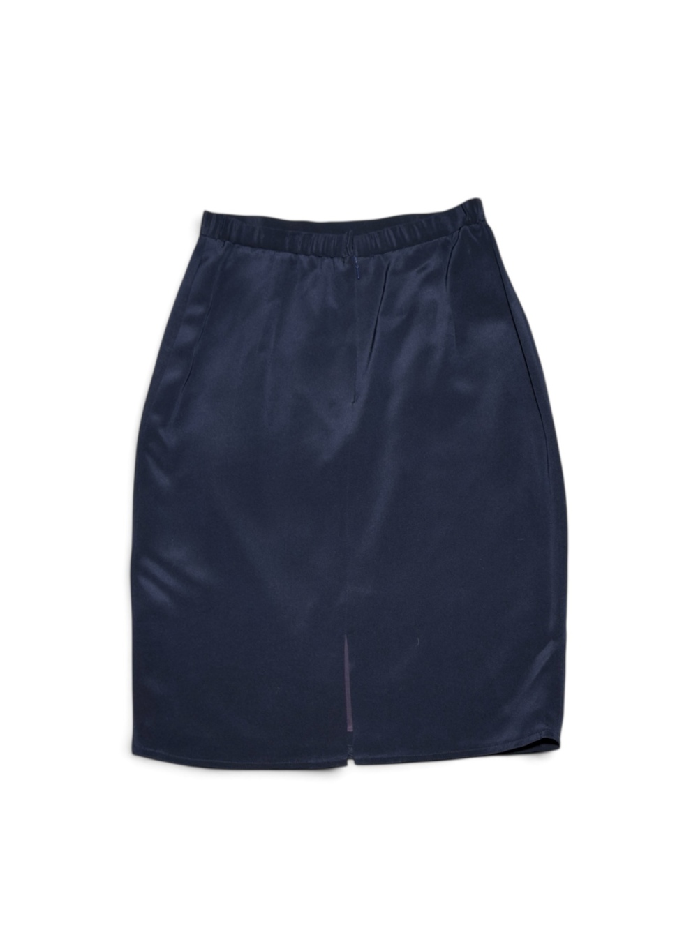 Vintage A.J. Bari Navy Blue Silk Pencil Skirt Size 4